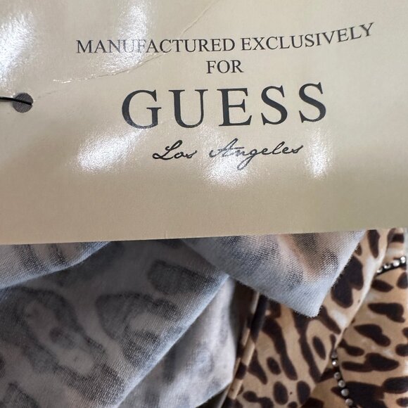 NWT Guess Spanish Cheetah Desert Animal Print Long Sleeve Bodysuit Top Size L - Picture 8 of 14